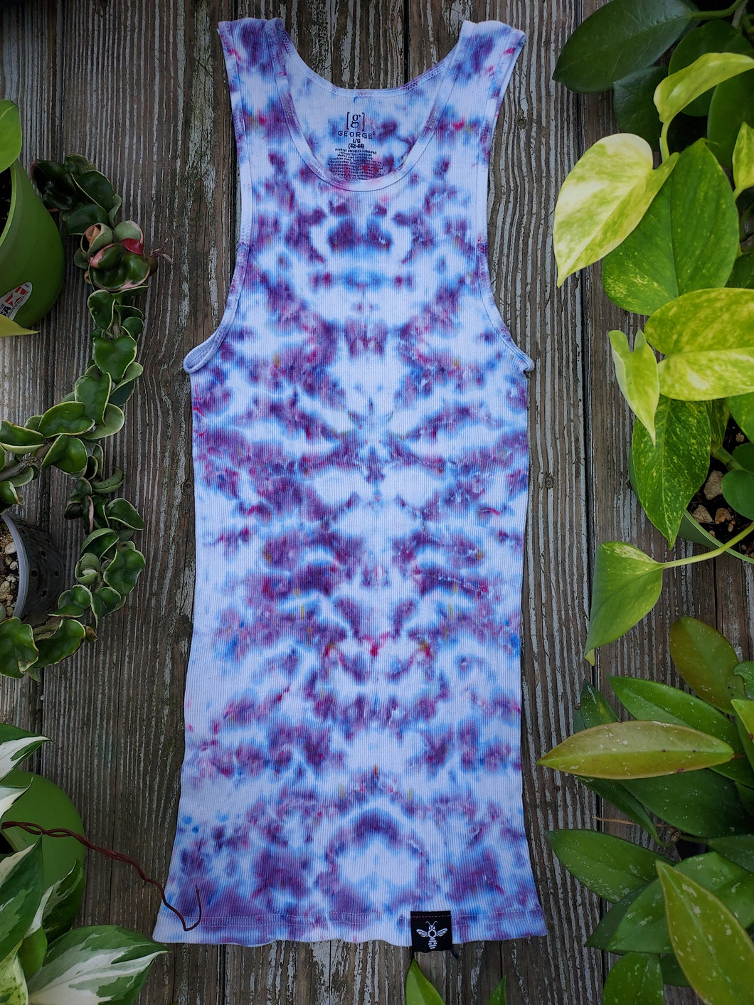 Tachytelic Tie Dye Long Tank Size: L