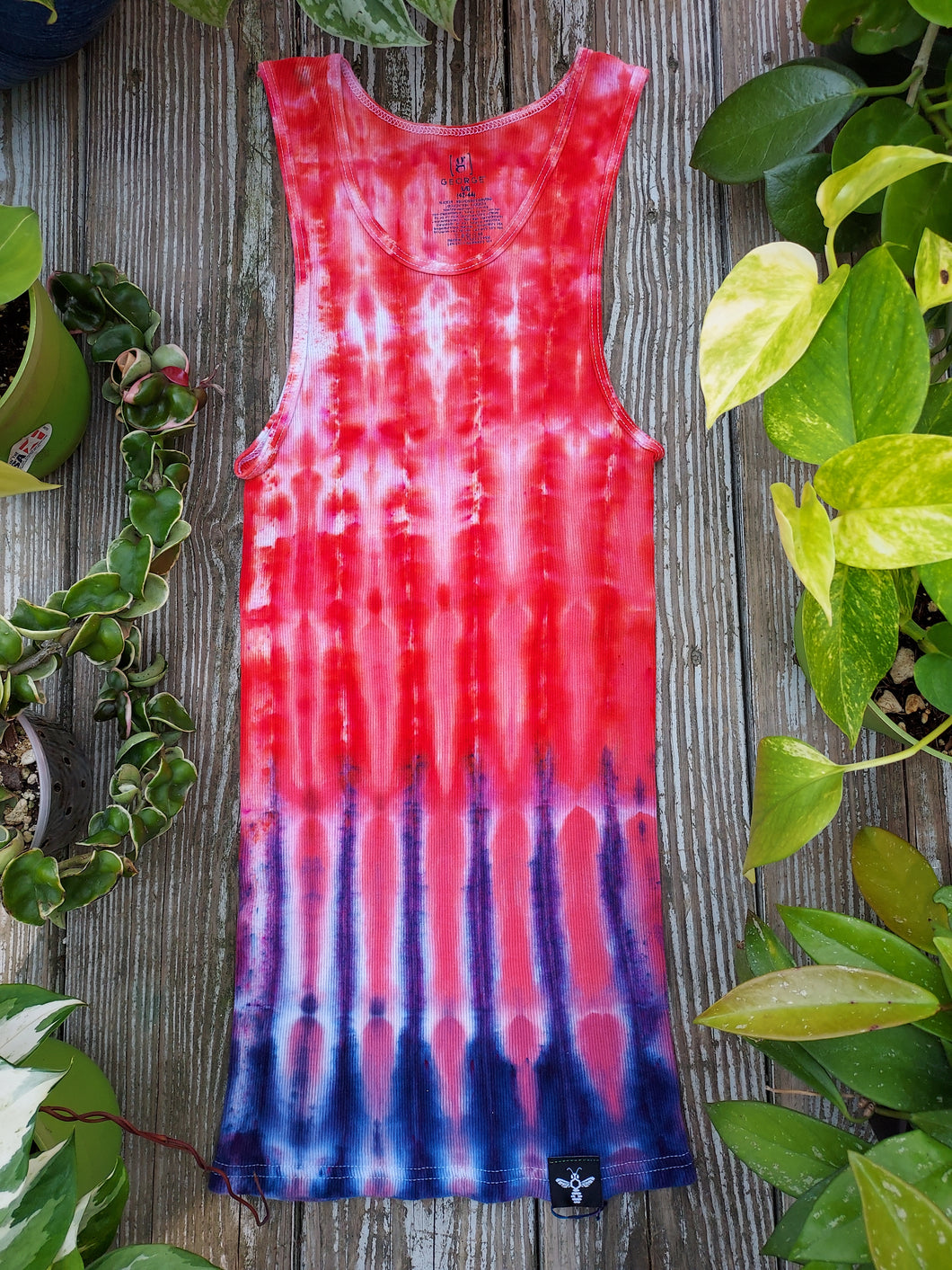 Tachytelic Tie Dye Long Tank Size: L